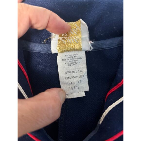 Vintage Sailor Suit -Navy Blue with Red and white trim Little Bitty‎ Size 3T - Picture 6 of 8